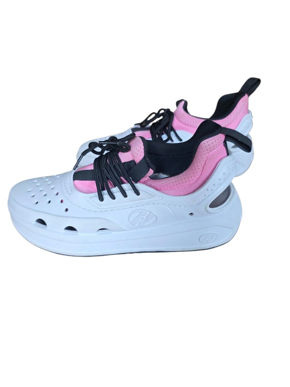 Heelys WOWZA Wheeled Shoes White Pink Womens 7 Youth 6 HE101178 EUC